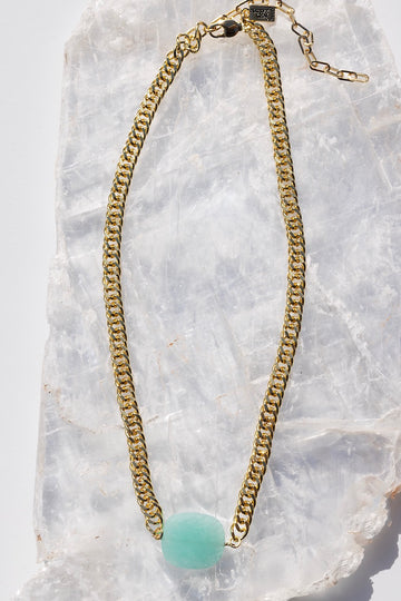 BLING GEMSTONE NECKLACE- AMAZONITE